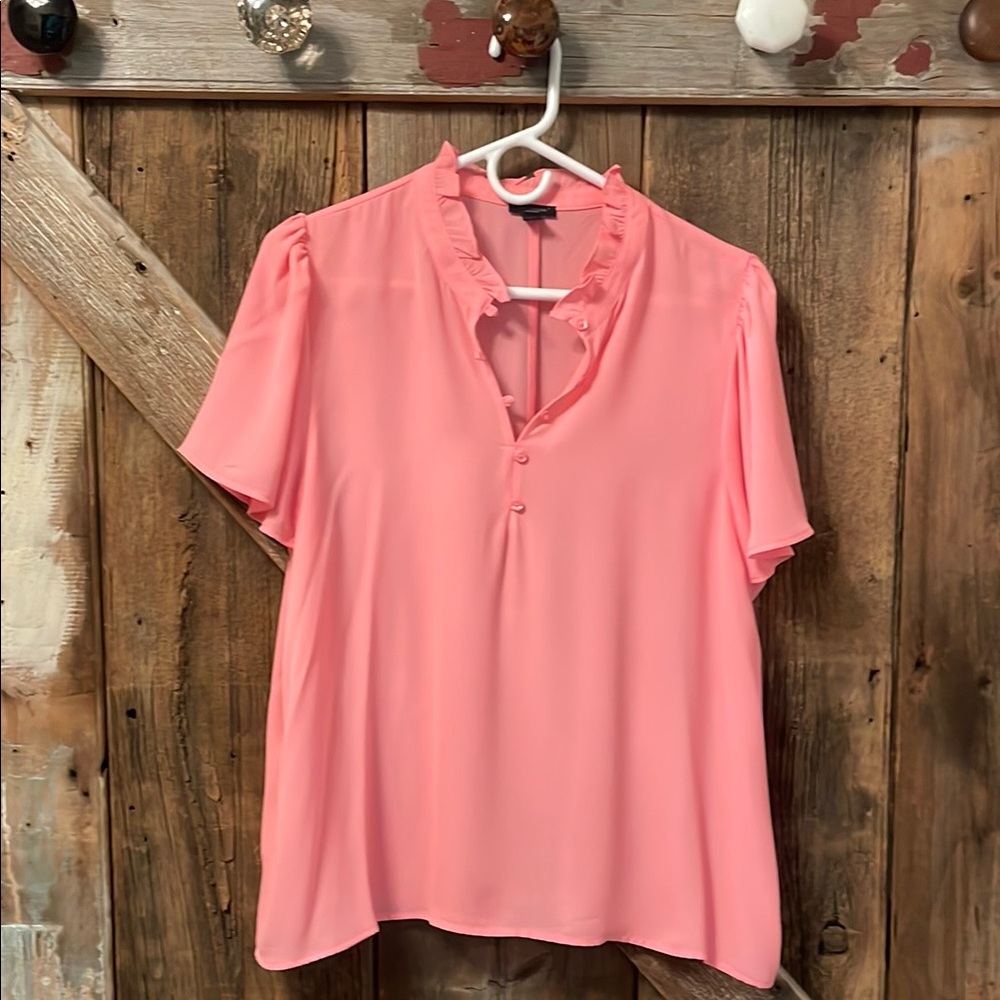 Women's Pink Ruffled Blouse
